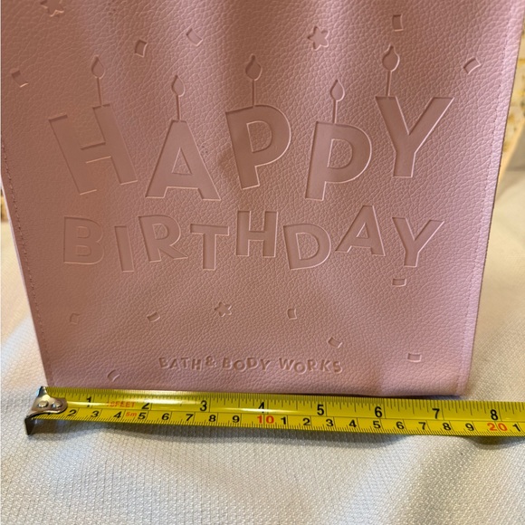 Bath & Body Works HAPPY BIRTHDAY Pink Faux Leather Gift Bag Tote - Picture 9 of 10